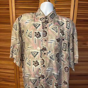 VOLARE MEN'S SZ XL SS 100% LIGHTWEIGHT SILK SHIRT